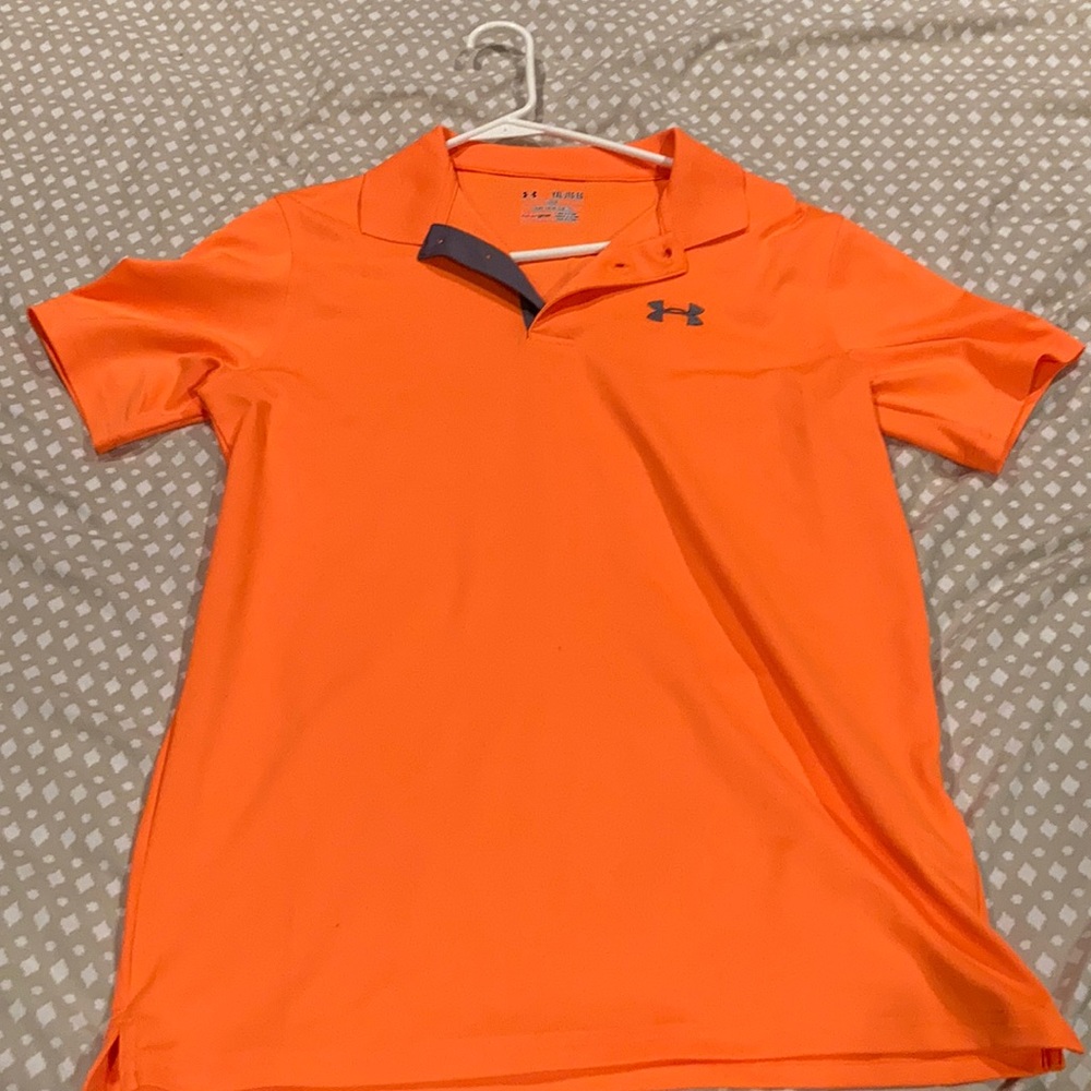 underarmour collard orange dress shirt